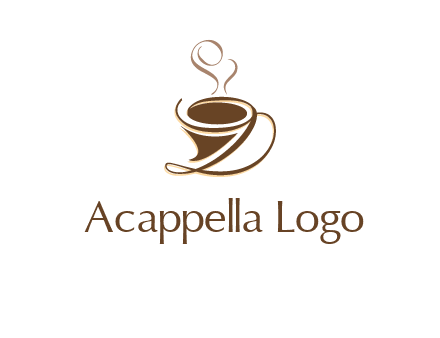 fancy abstract coffee cup with steam beverage logo