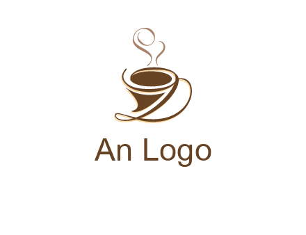 fancy abstract coffee cup with steam beverage logo