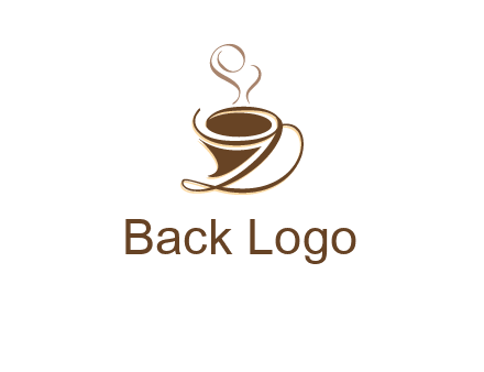 fancy abstract coffee cup with steam beverage logo