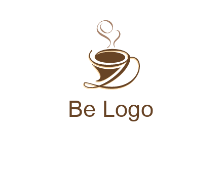 fancy abstract coffee cup with steam beverage logo