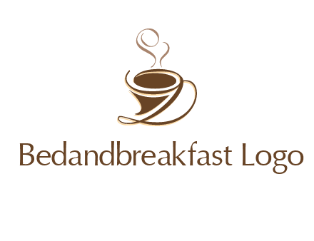 fancy abstract coffee cup with steam beverage logo