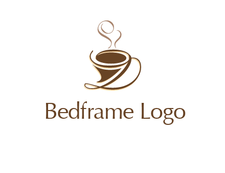 fancy abstract coffee cup with steam beverage logo