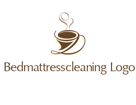 fancy abstract coffee cup with steam beverage logo