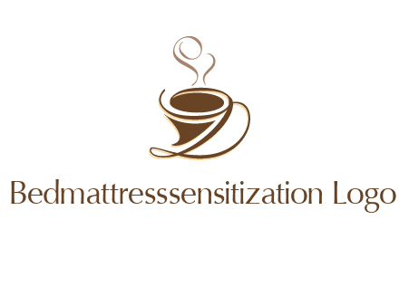 fancy abstract coffee cup with steam beverage logo