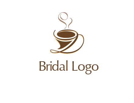 fancy abstract coffee cup with steam beverage logo
