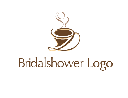 fancy abstract coffee cup with steam beverage logo