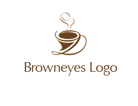 fancy abstract coffee cup with steam beverage logo