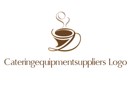 fancy abstract coffee cup with steam beverage logo