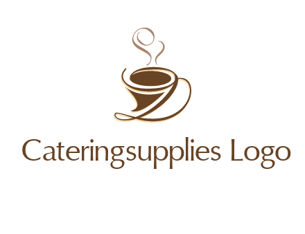 fancy abstract coffee cup with steam beverage logo
