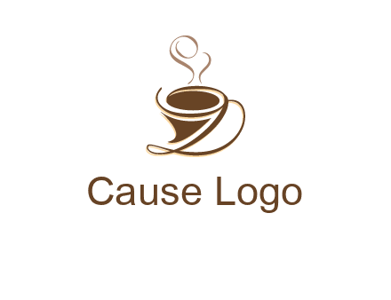 fancy abstract coffee cup with steam beverage logo