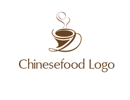 fancy abstract coffee cup with steam beverage logo