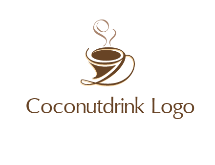 fancy abstract coffee cup with steam beverage logo