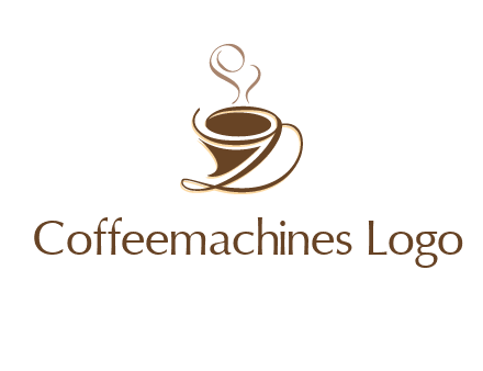 fancy abstract coffee cup with steam beverage logo