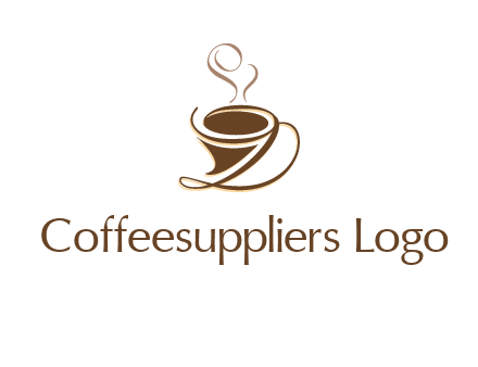 fancy abstract coffee cup with steam beverage logo