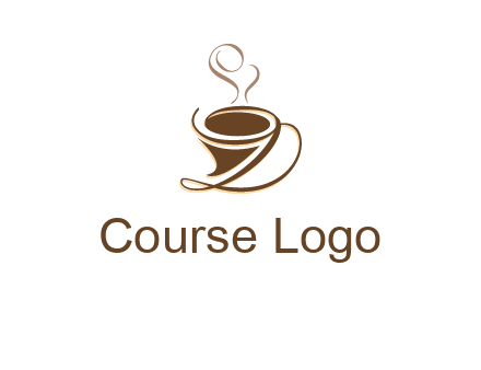 fancy abstract coffee cup with steam beverage logo