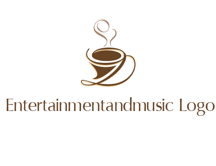 fancy abstract coffee cup with steam beverage logo