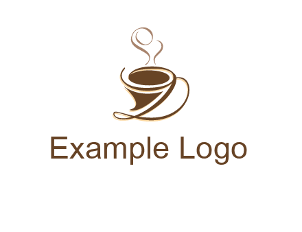 fancy abstract coffee cup with steam beverage logo