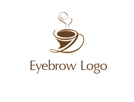 fancy abstract coffee cup with steam beverage logo