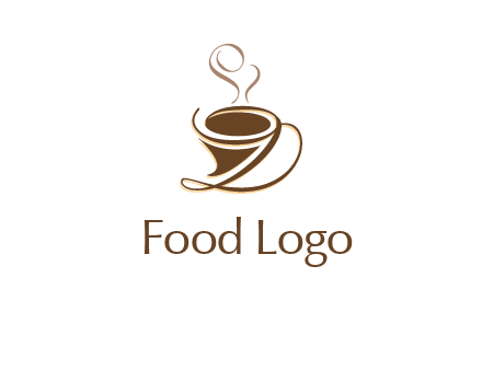 fancy abstract coffee cup with steam beverage logo