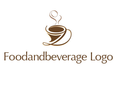 fancy abstract coffee cup with steam beverage logo