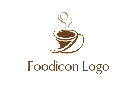 fancy abstract coffee cup with steam beverage logo