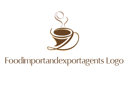 fancy abstract coffee cup with steam beverage logo