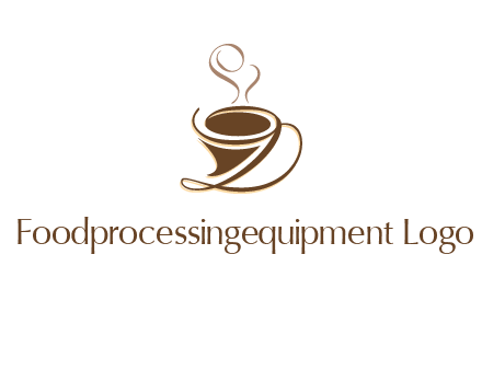 fancy abstract coffee cup with steam beverage logo
