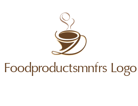 fancy abstract coffee cup with steam beverage logo