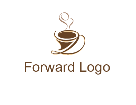 fancy abstract coffee cup with steam beverage logo