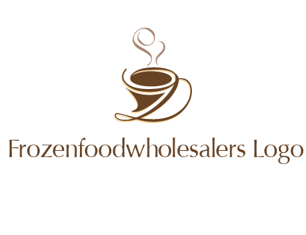 fancy abstract coffee cup with steam beverage logo