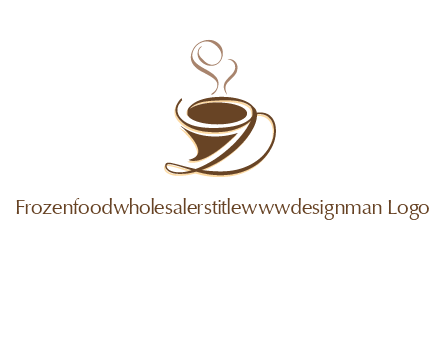 fancy abstract coffee cup with steam beverage logo