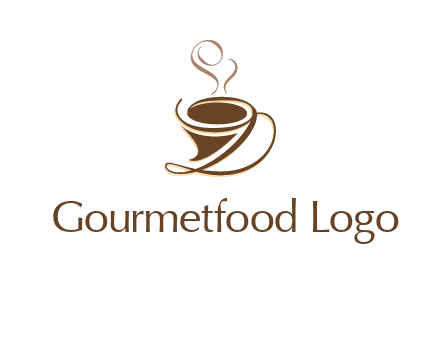 fancy abstract coffee cup with steam beverage logo