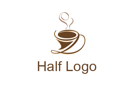 fancy abstract coffee cup with steam beverage logo