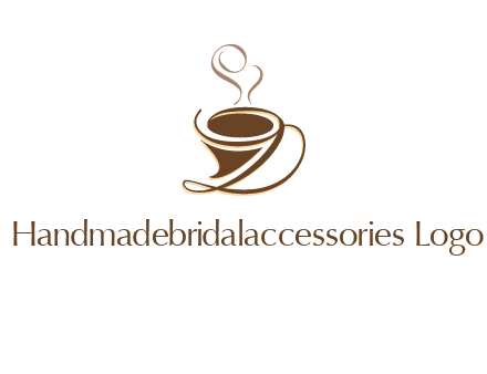 fancy abstract coffee cup with steam beverage logo