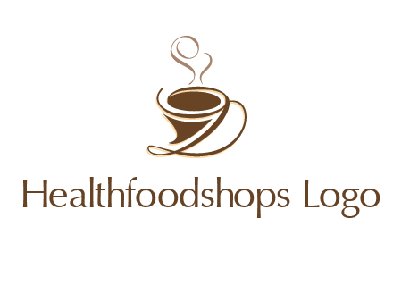 fancy abstract coffee cup with steam beverage logo
