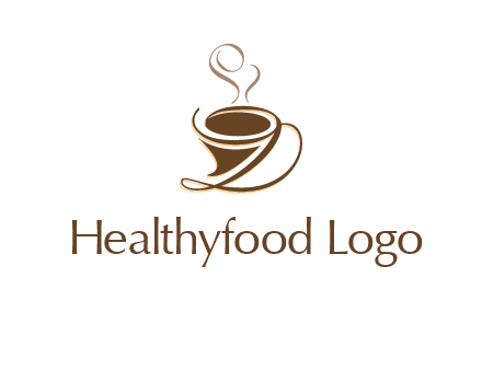 fancy abstract coffee cup with steam beverage logo
