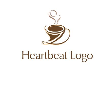 fancy abstract coffee cup with steam beverage logo