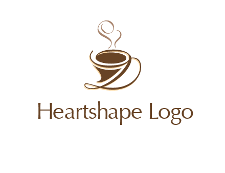 fancy abstract coffee cup with steam beverage logo