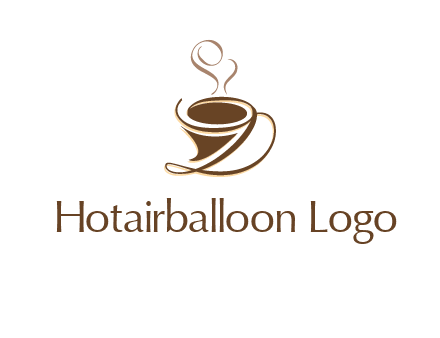 fancy abstract coffee cup with steam beverage logo