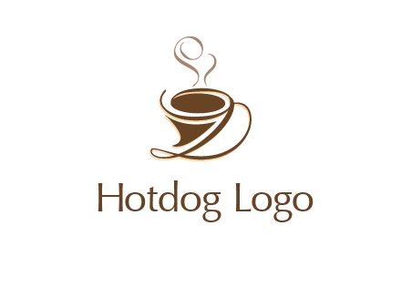 fancy abstract coffee cup with steam beverage logo
