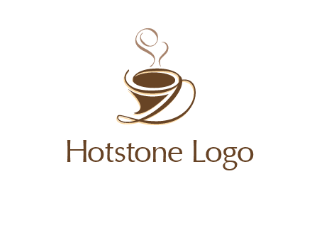 fancy abstract coffee cup with steam beverage logo