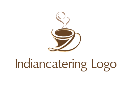 fancy abstract coffee cup with steam beverage logo