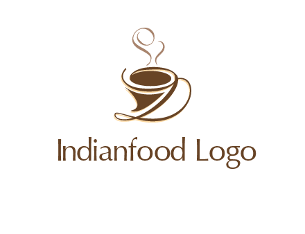 fancy abstract coffee cup with steam beverage logo