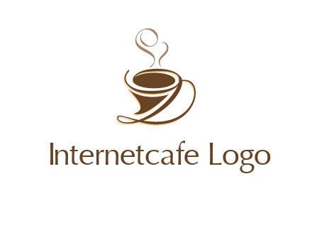fancy abstract coffee cup with steam beverage logo