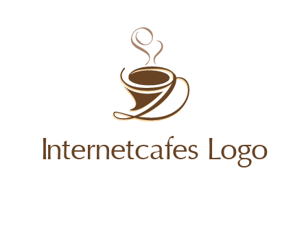 fancy abstract coffee cup with steam beverage logo
