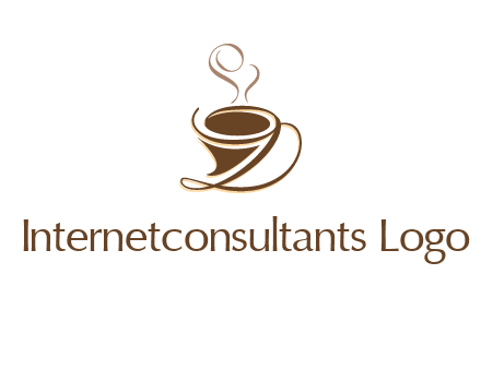 fancy abstract coffee cup with steam beverage logo