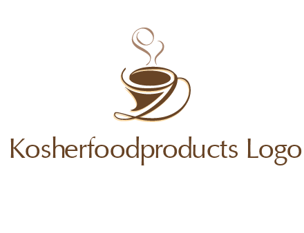 fancy abstract coffee cup with steam beverage logo