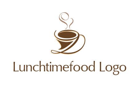 fancy abstract coffee cup with steam beverage logo
