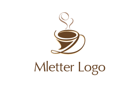 fancy abstract coffee cup with steam beverage logo