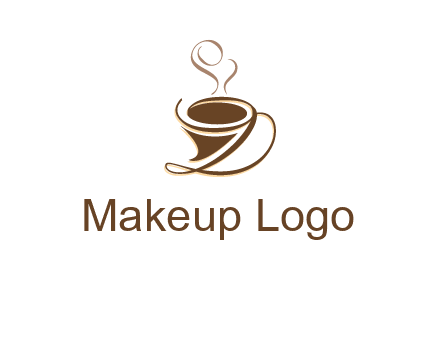 fancy abstract coffee cup with steam beverage logo